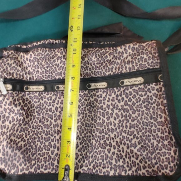 LARGE LESPORTSAC LEOPARD PRINT NYLON TOTE BAG - Picture 7 of 12